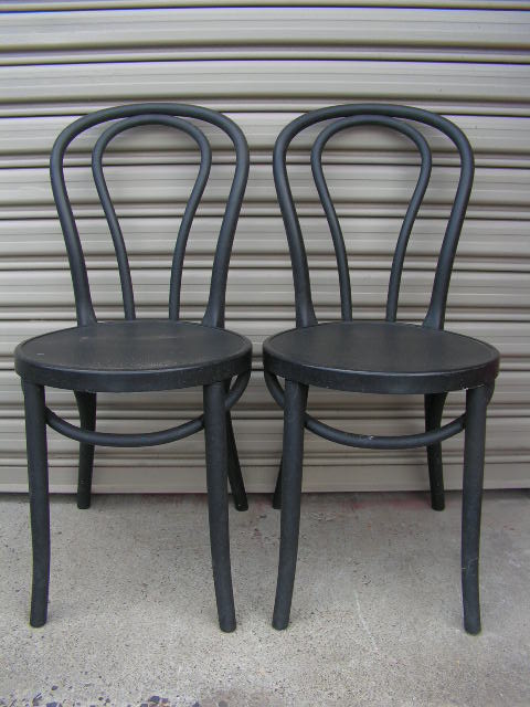 CHAIR, Cafe - Plastic Black Bentwood